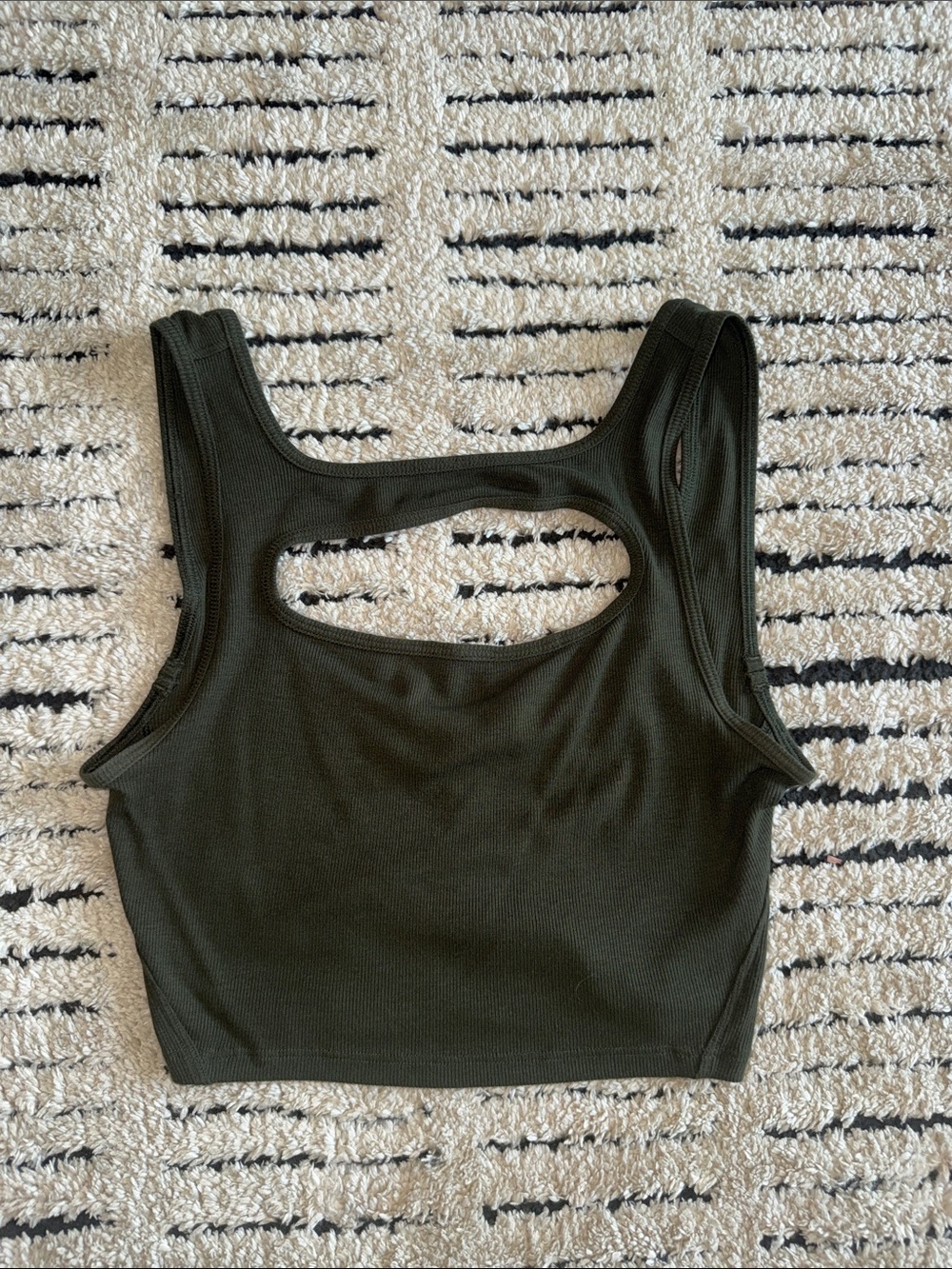 Lululemon LA Front Cutout Crop Tank dark olive